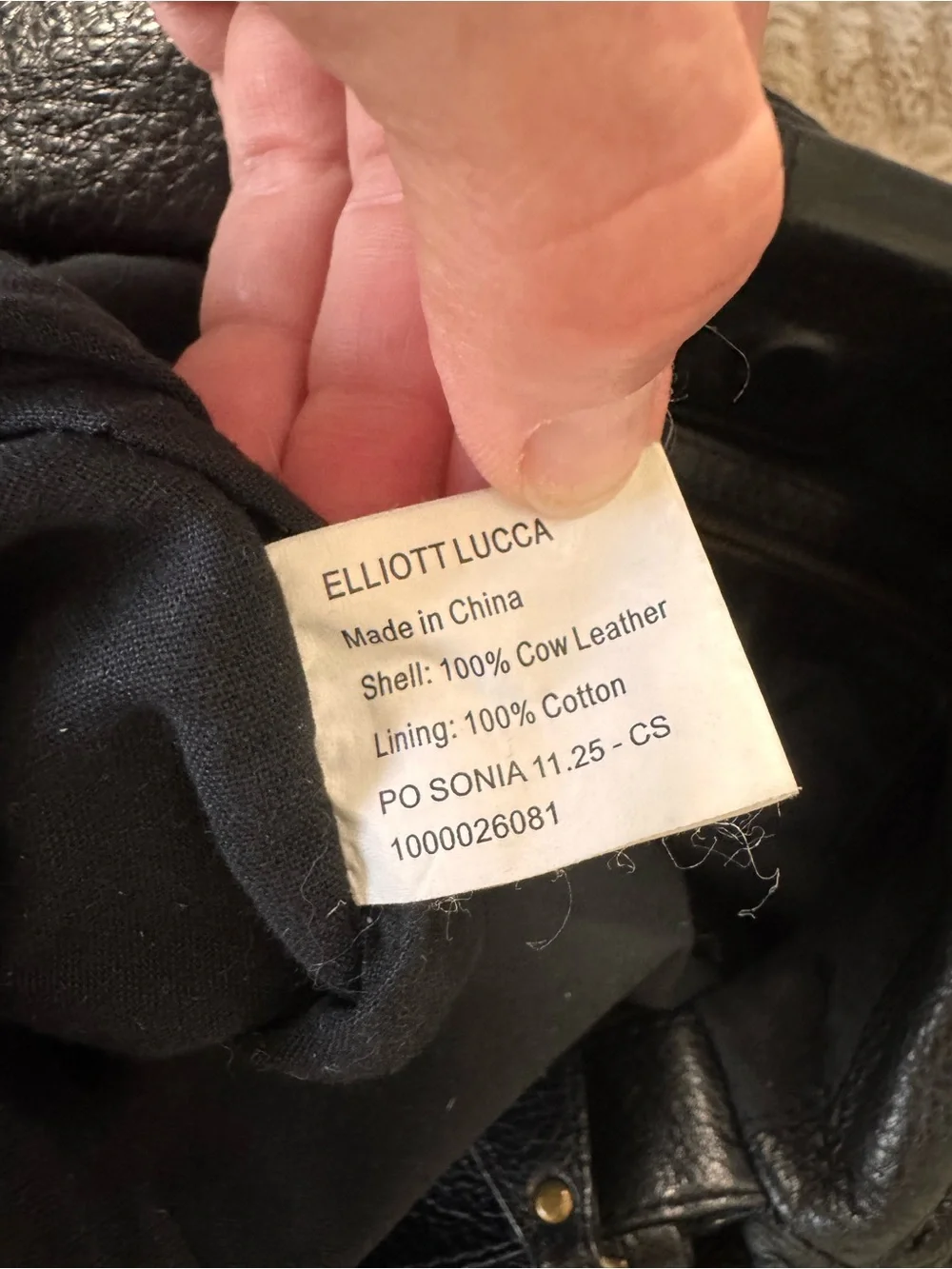 Elliott Lucca Black Leather Braided-Handle Hobo Bag
